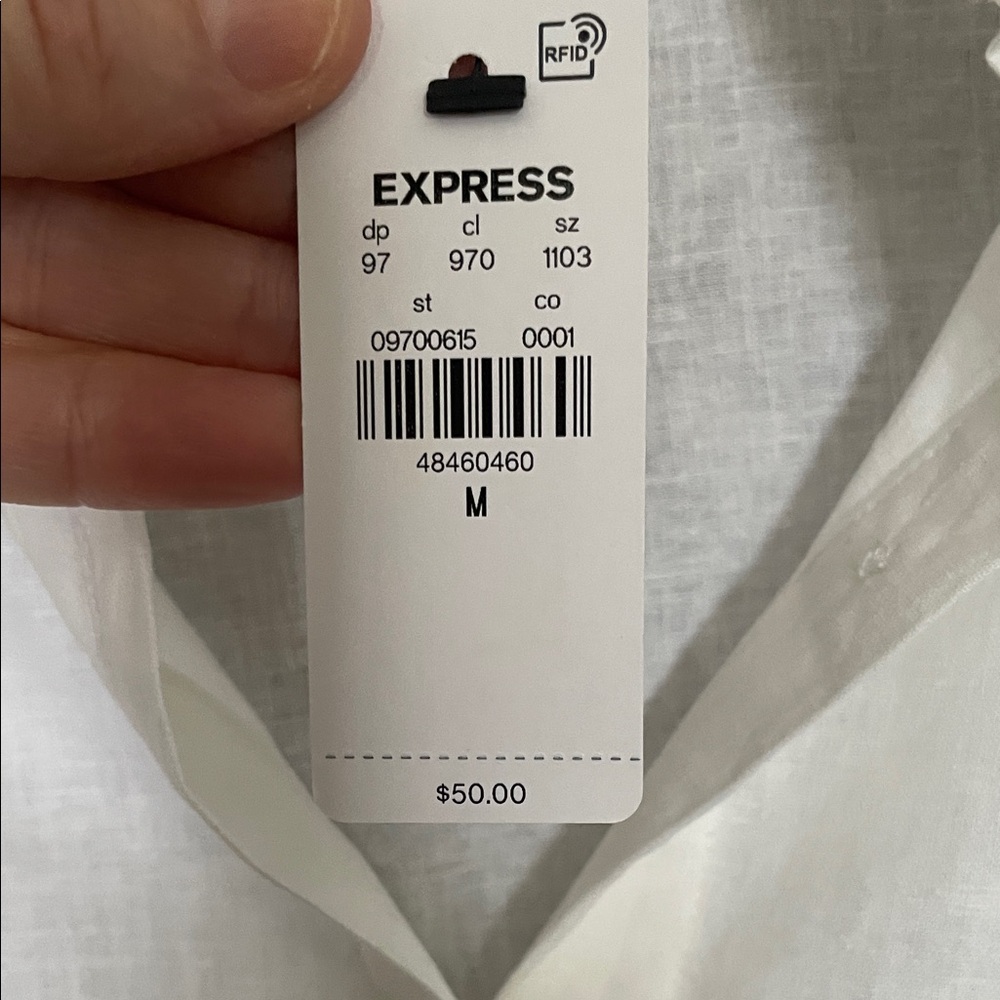 Express Boyfriend Portofino White Shirt - Picture 3 of 4